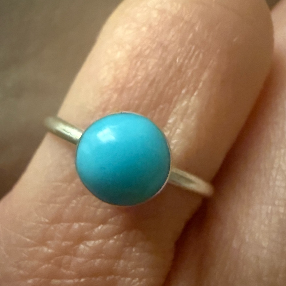 Sleeping Beauty Turquoise Silver Ring size 5 - Picture 2 of 7